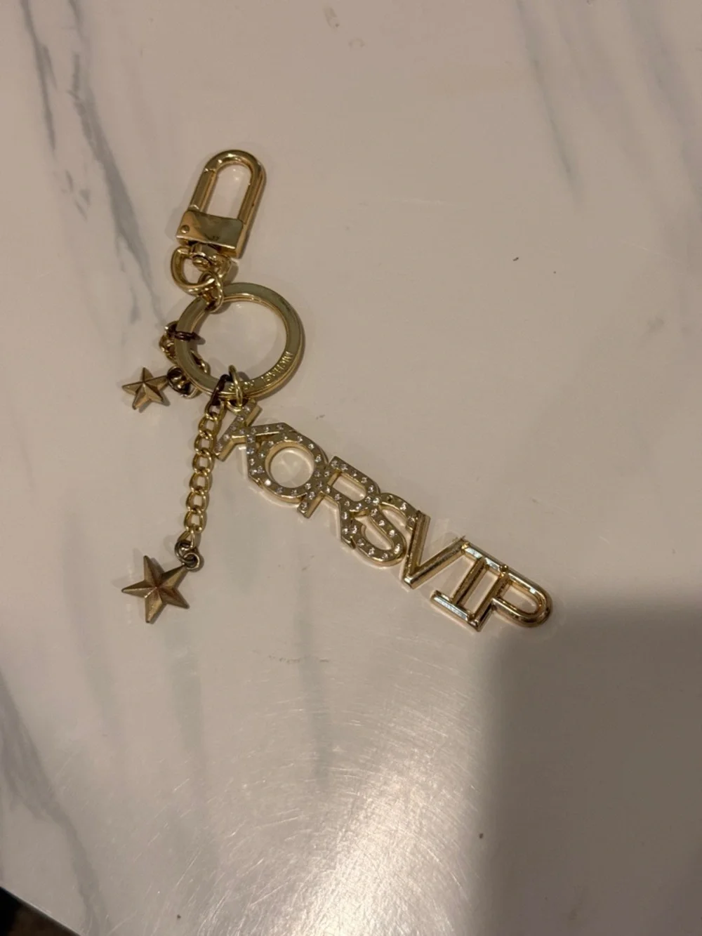 Michael Kors‎ Gold-Tone 'FOREVER' Key Charm with Star Dangles